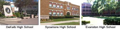 Photo of DeKalb, Sycamore, and Evanston High Schools